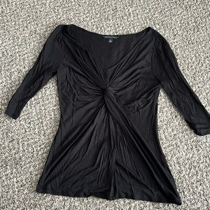 Banana Republic Black Gathered/Rouched Top, Small